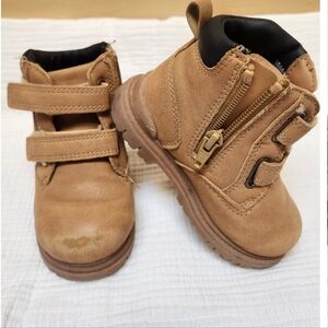 Tan Suede Ankle Boots with Side Zipper